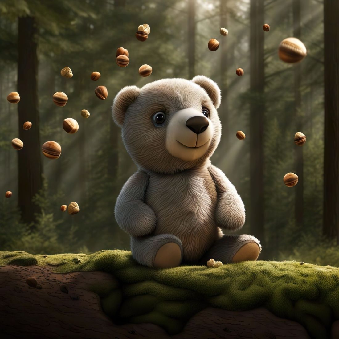 It's a possessed teddy bear in a storm of nuts