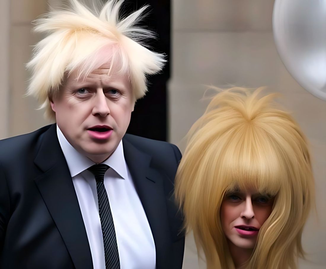 Image of Boris Johnson Waxwork having gone on a killing spree for the head of his waxwork sister