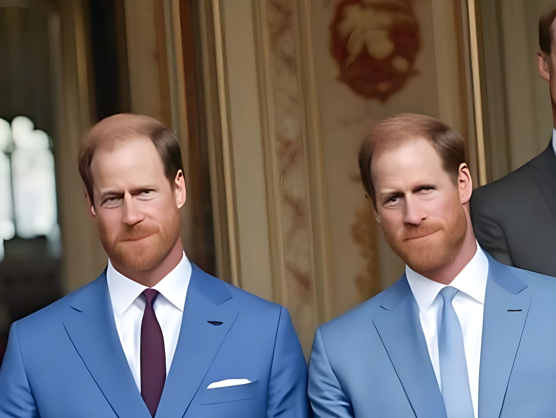 Two men, identical looking but not related, they're smoldering at the camera like it's made of prime beef