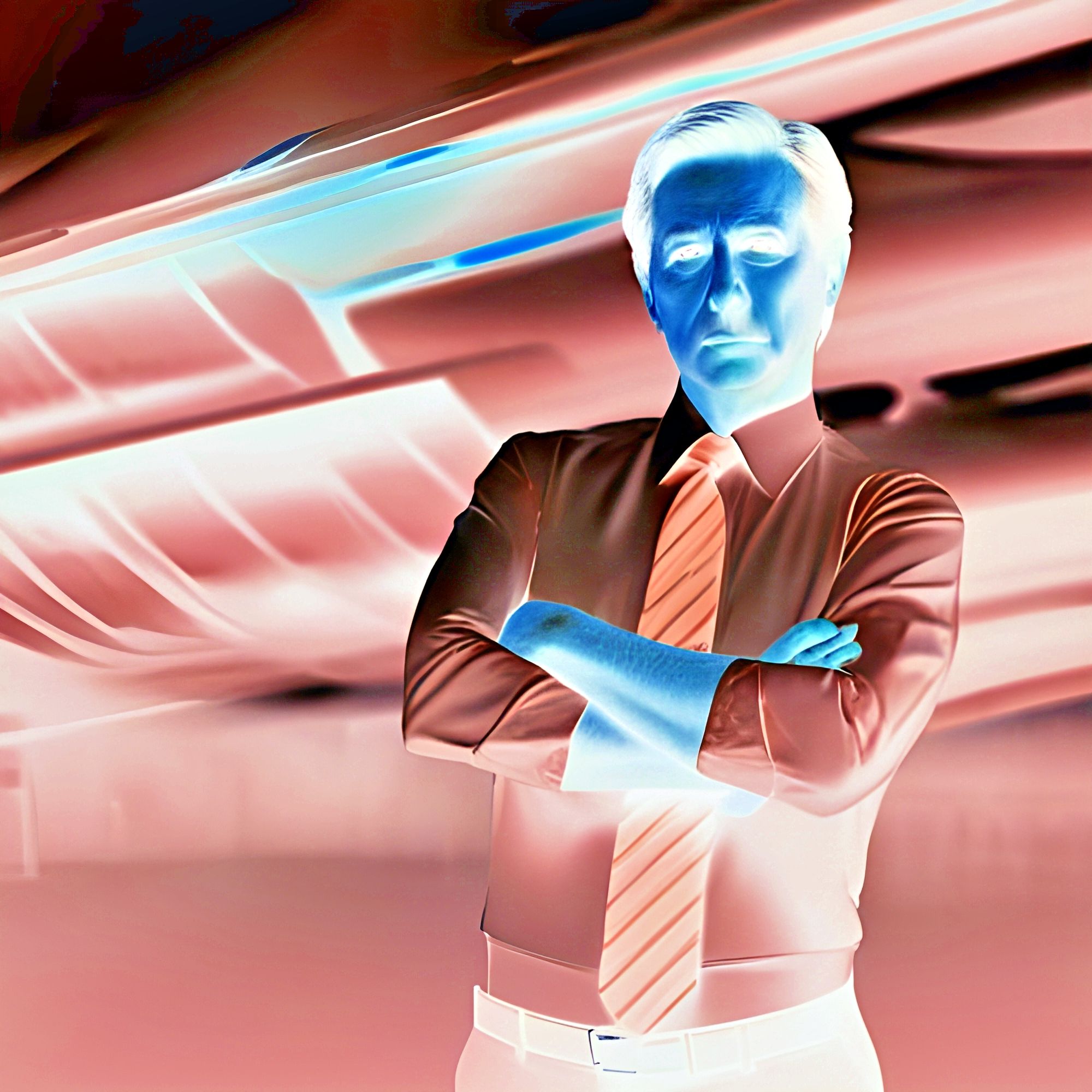 A photographic negative of a cunt